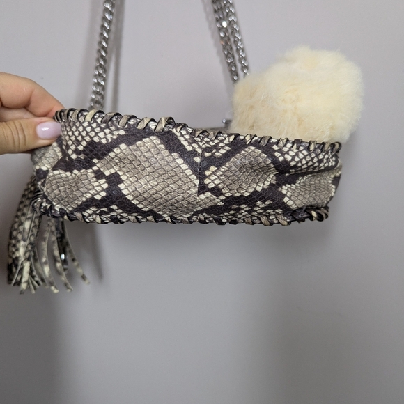 Michael Kors Snakeskin Chain Shoulder Bag Crossbody Purse 9x7 - Picture 4 of 8